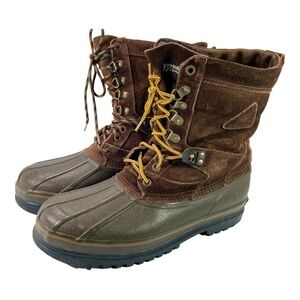 Rocky steel shank brown suede Primaloft leather heavy duty boots men’s 11